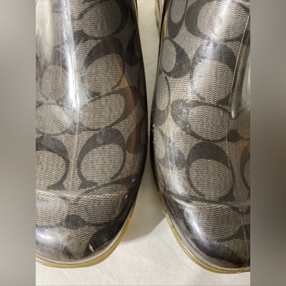 Coach WOMEN’S PIXIE SIGNATURE RUBBER RAIN BOOTS Size 9 GC - Picture 5 of 9